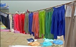 India - Varanasi - 031 - laundry on the ghats